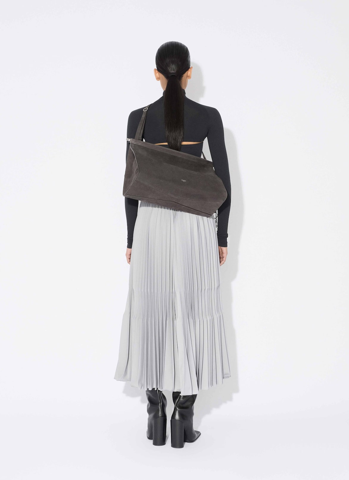 SECOND-SKIN KNIT CUT-OUT TOP ALAÏA BLACK SECOND-SKIN KNIT CUT-OUT TOP